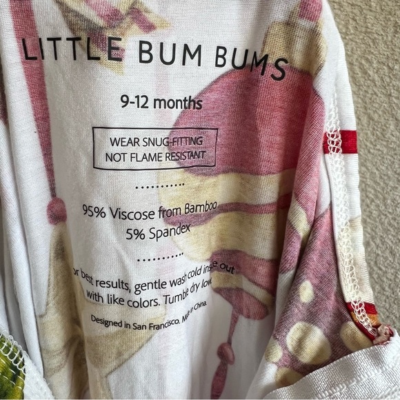 Little Bum‎ Bums Baby Bamboo Christmas One Piece Zip Pajamas Size 9-12 Months - Picture 2 of 11